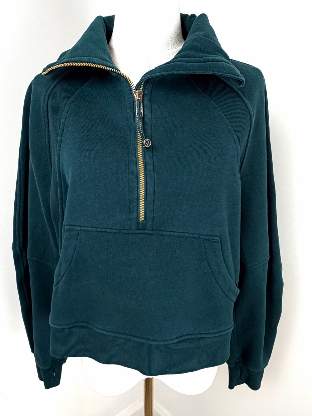 lululemon Scuba Oversized Half-Zip Pullover Green Jasper XS/S Funnel Neck Top - Picture 4 of 9